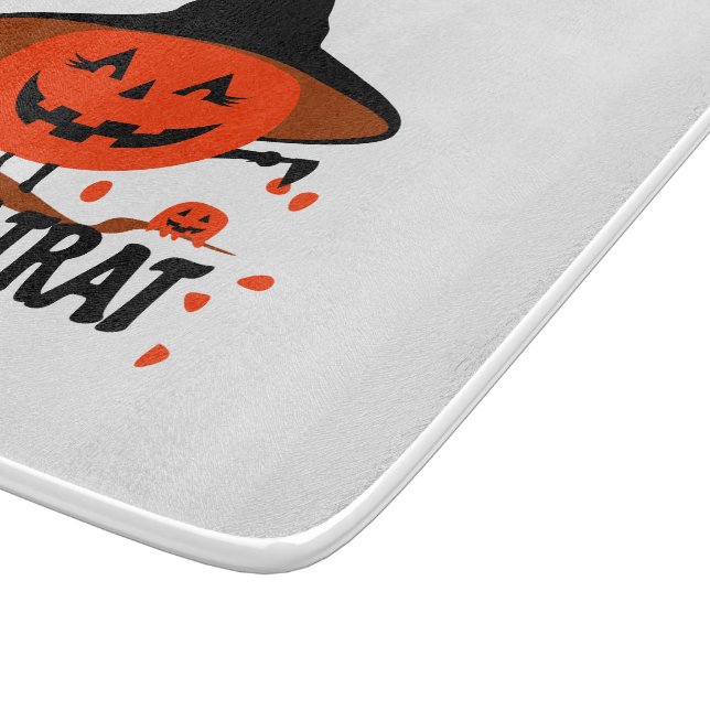 Treck Trat Pumpkin Lächeln Schneidebrett (Ecke)