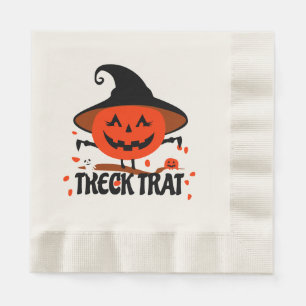 Treck Trat Pumpkin Lächeln Serviette