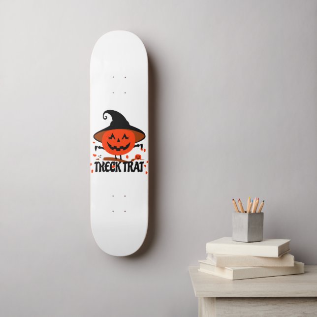 Treck Trat Pumpkin Lächeln Skateboard (Wandkunst)