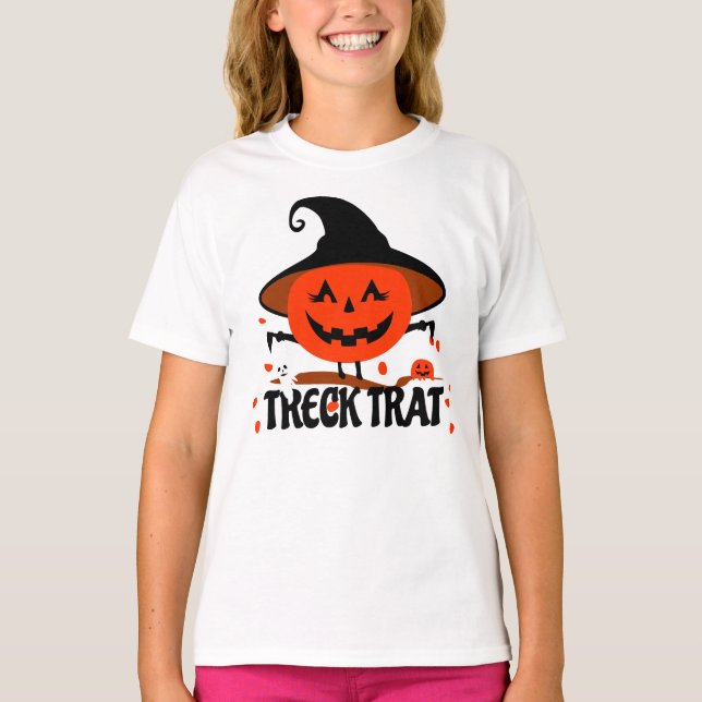 Treck Trat Pumpkin Lächeln T-Shirt (Vorderseite)