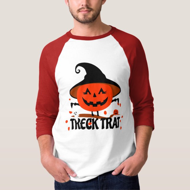 Treck Trat Pumpkin Lächeln T-Shirt (Vorderseite)