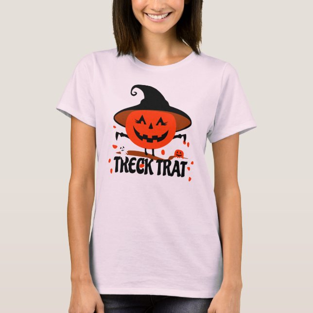 Treck Trat Pumpkin Lächeln T-Shirt (Vorderseite)