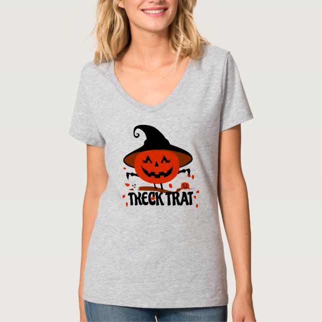 Treck Trat Pumpkin Lächeln T-Shirt (Vorderseite)