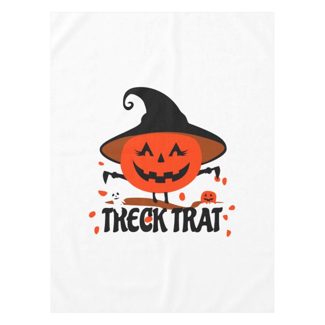 Treck Trat Pumpkin Lächeln Tischdecke (Vorderseite)