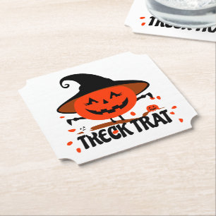 Treck Trat Pumpkin Lächeln Untersetzer