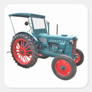 Trecker-Oldtimer Quadratischer Aufkleber