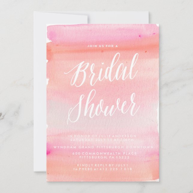 TREDNY WATERCOLOR BRIDAL SHOWER Einladung (Vorderseite)
