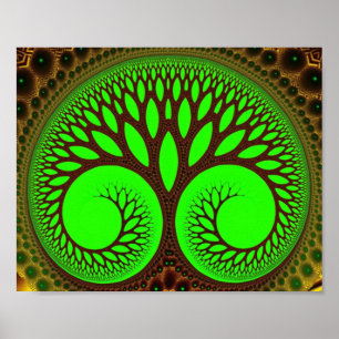 Tree 2 Fine Green Fraktal Art Poster