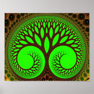 Tree 2 Fine Green Fraktal Art Poster
