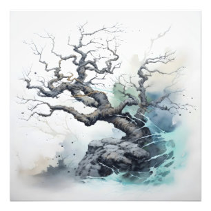 Tree Abstrakt Blue Fotodruck