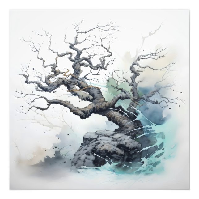 Tree Abstrakt Blue Fotodruck (Vorne)