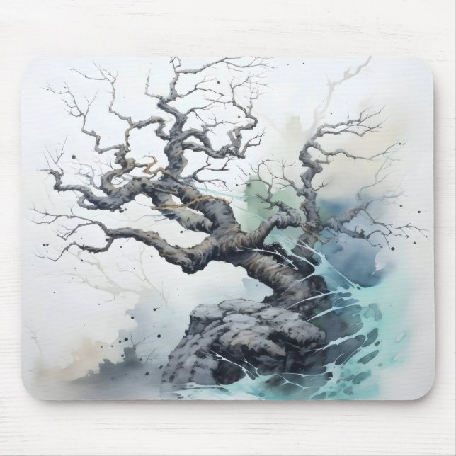 Tree Abstrakt Blue Mousepad (Vorne)