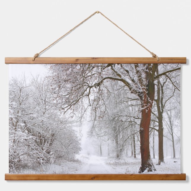 Tree Alley | Stupinigi Parc, Italien Wandteppich Mit Holzrahmen (Vorne)