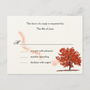 Tree-Antwortkarten fallen RSVP Karte