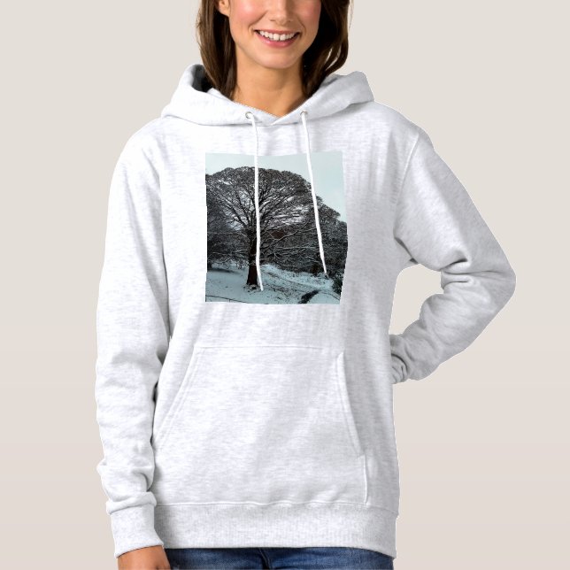 Tree, auf der Bank Hoodie (Vorderseite)