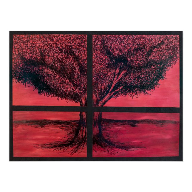 Tree aus dem Fenster Poster (Vorderseite)