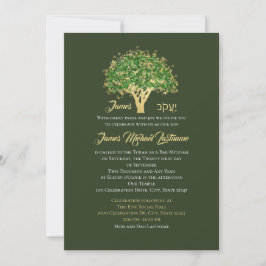 Tree Bar Mitzvah Golden Stern von David Einladung