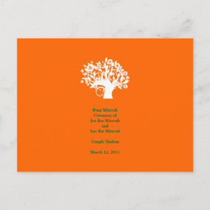 Tree Bar Mitzvah Wedding Program 4" x 6" Card Postkarte