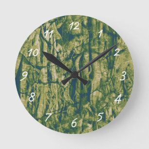 Tree bark camouflage pattern runde wanduhr
