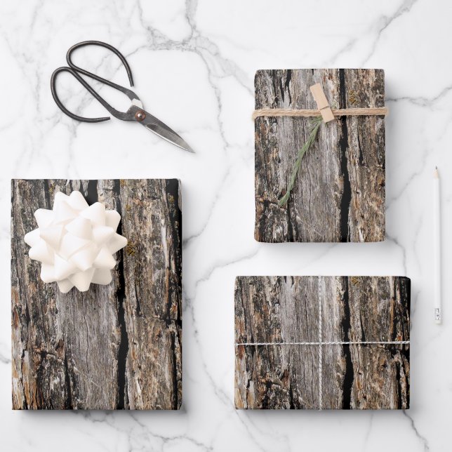 Tree Bark Geschenkpapier Set (Vorderseite)