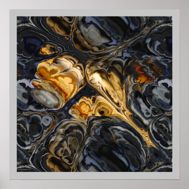 Tree Bark Marbled Abstrakt Poster (Vorne)