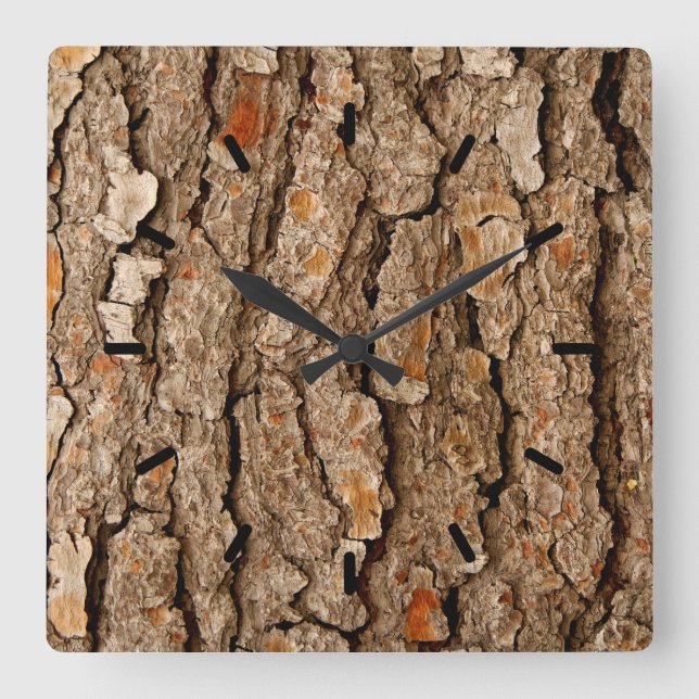 Tree Bark Texture Quadratische Wanduhr (Vorderseite)