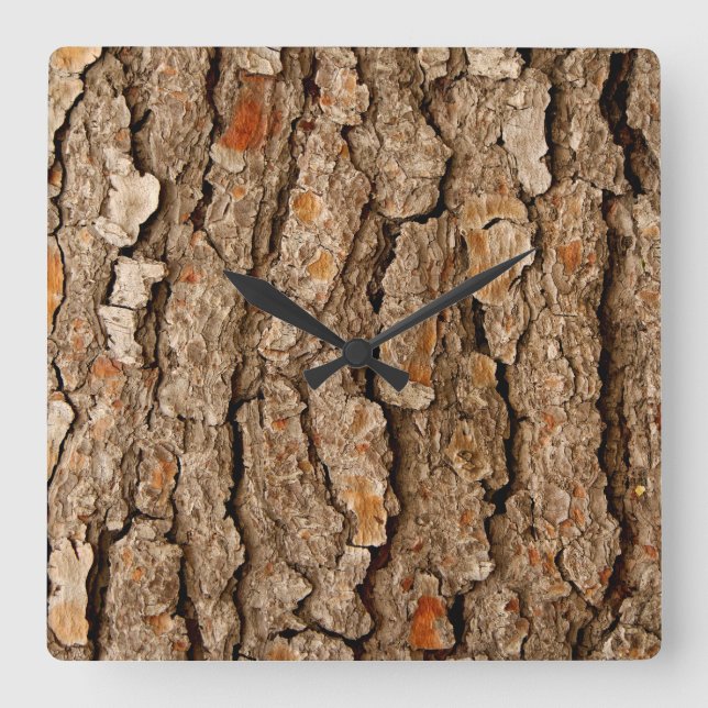 Tree Bark Texture Quadratische Wanduhr (Vorderseite)
