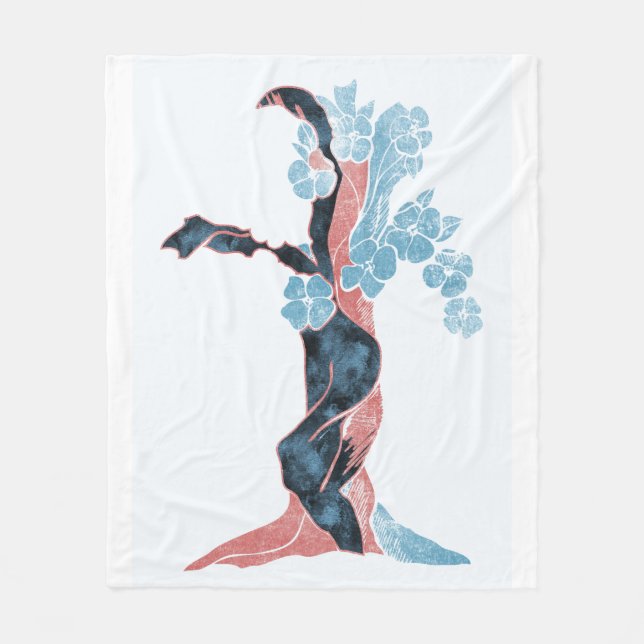 Tree Blossom Fleecedecke (Vorderseite)