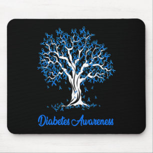 Tree Blue Ribbon Diabetes Awareness Mousepad