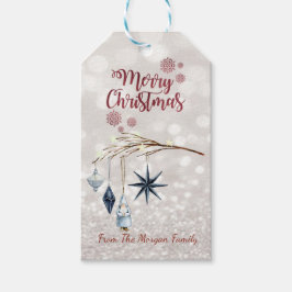 Tree Branch Decorations Glittery Bokeh Geschenkanhänger