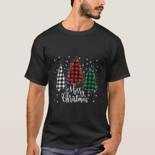 Tree Buffalo Kariert Xmas Light Funny Gift Pajama T-Shirt