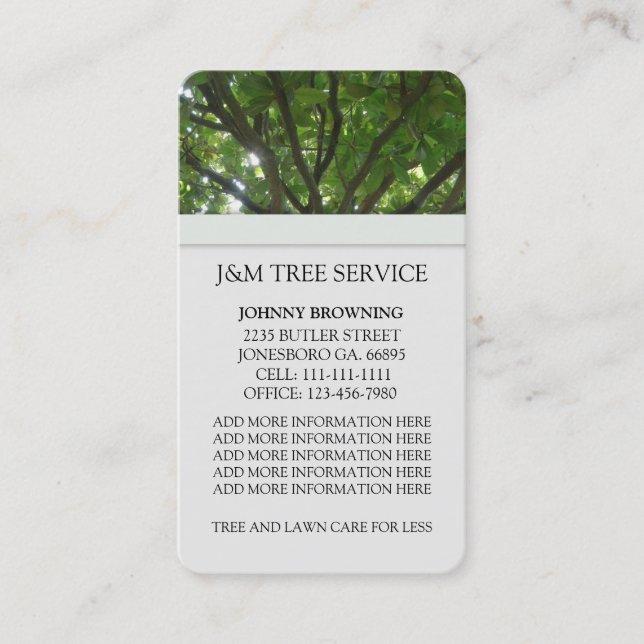 Tree Business Card Visitenkarte (Vorderseite)