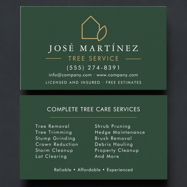 Tree Care Service Professional Visitenkarte (Von Creator hochgeladen)