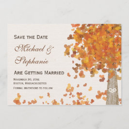 Tree-Carved Fall Save the Date Hochzeitskarte Einladung