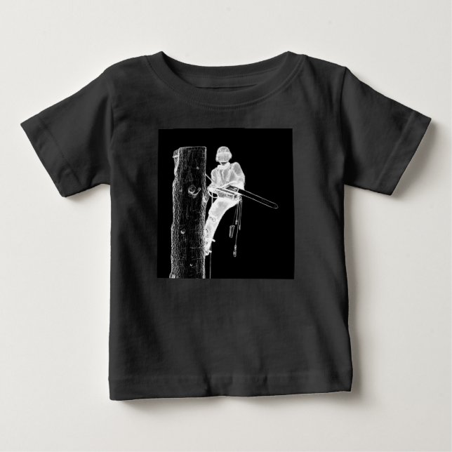 Tree Chirurg Arborist am Werk zur Zeit Chainsaw Baby T-shirt (Vorderseite)