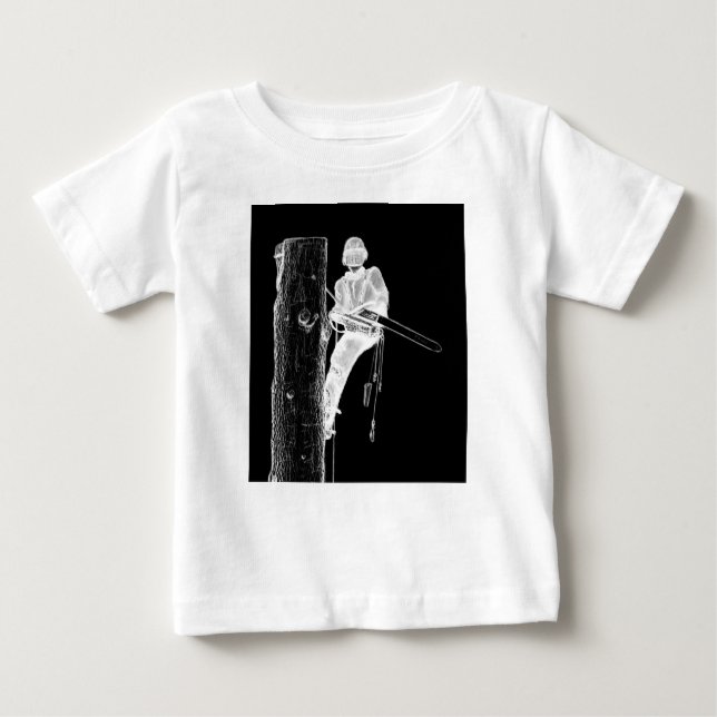 Tree Chirurg Arborist am Werk zur Zeit Chainsaw Baby T-shirt (Vorderseite)