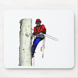 Tree Chirurg Arborist am Werk zur Zeit Chainsaw Mousepad