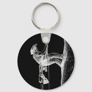 Tree Chirurg Arborist am Werk zur Zeit Chainsaw Schlüsselanhänger