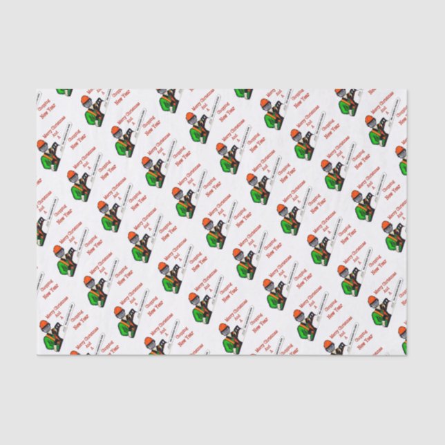 Tree Chirurg Arborist am Werk zur Zeit Chainsaw Seidenpapier (Vorderseite)