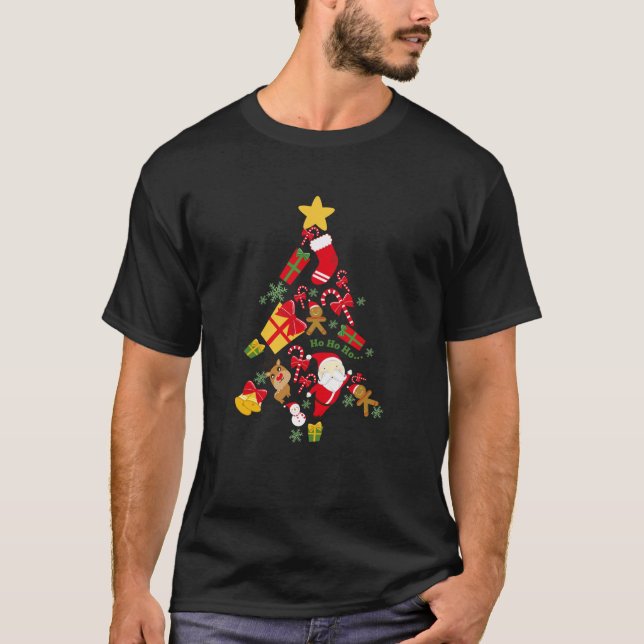 tree Christmas holiday gift funny Santa  T-Shirt (Vorderseite)