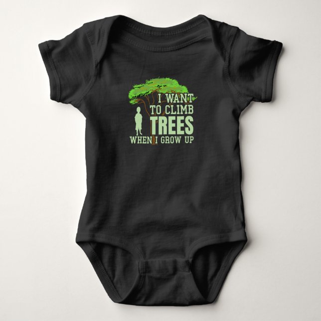 Tree Climber Future Arborist Funny Tremoll Baby Strampler (Vorderseite)