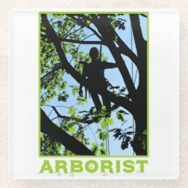 Tree Climber-Silhouette: Arborist Glasuntersetzer