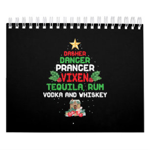 Tree Dasher Dancer Prancien Vixen Tequila Whiskey Kalender