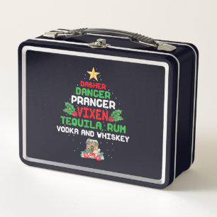 Tree Dasher Dancer Prancien Vixen Tequila Whiskey Metall Brotdose