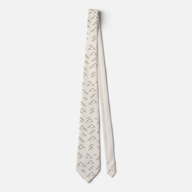 Tree diagram tie - cream and black krawatte (Vorderseite)