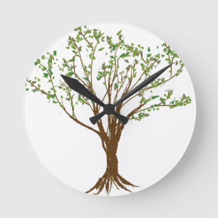 Tree Drawing Runde Wanduhr