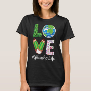 Tree Earth & Pencils Liebe Gt Teacher Life Earth D T-Shirt