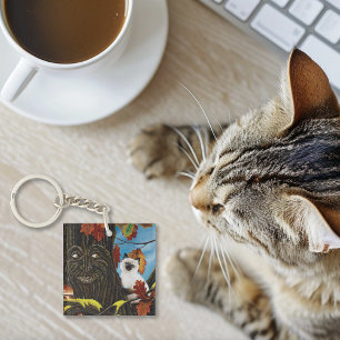 Tree Ent Cat Autumn Fantasy Schlüsselanhänger
