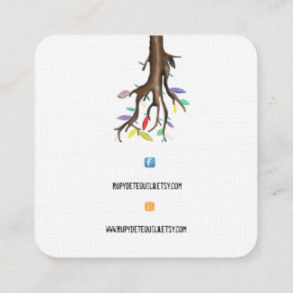 TREE FACEBOOK UND ETSY HANDMADE LOGO Business CARD Quadratische Visitenkarte
