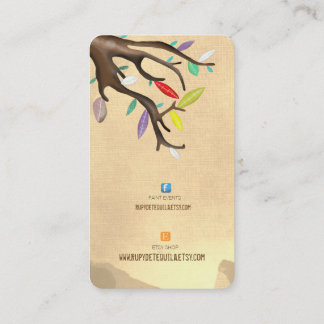 TREE FACEBOOK UND ETSY HANDMADE LOGO Business CARD Visitenkarte